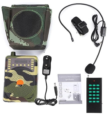 Elektronischer Vogelrufer, Leitlautsprecher, Jagdvogelrufe, MP3-Lautsprecher, Tragbares Fernbedienungsset, Robuster, Leichter Vogelrufer mit Mini-Display, Schnelle Kabellose Fernbedienung(EU-Stecker)