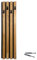FLEXISTYLE Kleiderhaken wand Wandgarderobe Garderobe Holz Eiche Lamellen Schwarz modular Höhe 98cm (Modul B 24cm)