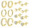 ALEXCRAFT Zirkonia Ohrringe Gold Ohrstecker Set Klein Damen Geschenk für Frauen Freundin Mama Mädchen