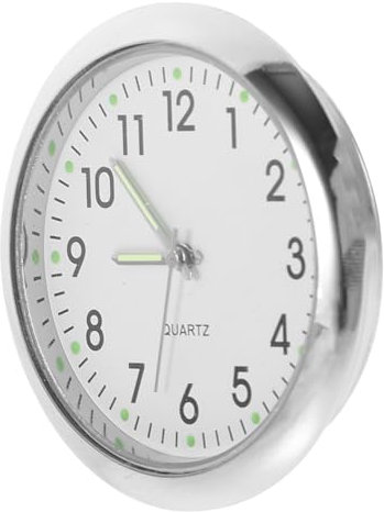 HEMOTON Miniaturuhrmodell Mini-uhrenmodell Miniatur-runde Wanduhr Mini-wanduhr-Spielzeug Puppenhausuhr Simulation Mini-wanduhr Bastelbedarf Weiß Elektronische Uhr Legierung.Glas.Papier