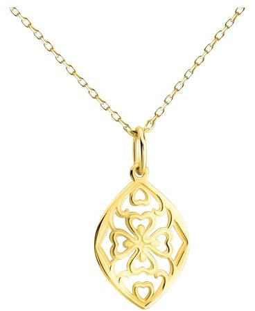 Sofia Milani - Damen Halskette 925 Silber - vergoldet/golden - Blumen Ornamenten Anhänger - N0777