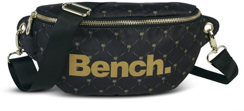 Bench City Girls Damen und Herren Bauchtasche Gürteltasche Hüfttasche Handytasche, schwarz/Gold, 25 x 14 x 8,5 cm
