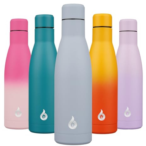 BJPKPK Insulated Water Bottle 17oz Stainless Steel Water Bottles Dishwasher Safe Metal Cup Thermos Keep Cold and Hot,Mist Grey