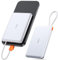 TORRAS PD3.0 Fast Charging Power Bank 10,000mAh with Integrated USB-C Cable, Slim Portable Battery Pack for iPhone 16/15, Samsung Series, Android, AirPods (Not Wireless), Pearl White