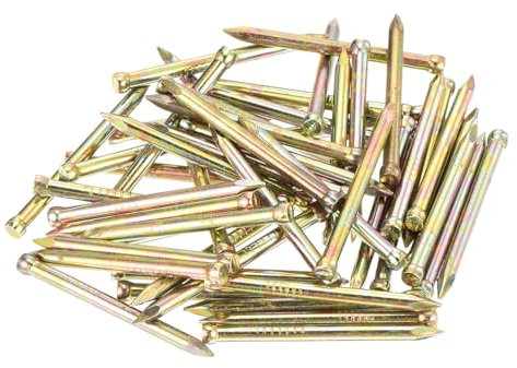 sourcing map Finishing Nails Hand-Drive Hardware Carbon Steel Nails 30mm 1.2-inches 100pcs, Color Zinc