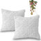 2er Set Kissenbezüge 45x45 Schnee- Sofakissen, Dekokissen & Zierkissen - Weihnachten Deko mit Schnee-Motiv - Winter Innen Pumpkin Kissen Dekoration
