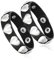 JJDreams 2 Stück Punk Breite Lederarmband Unisex Schwarze Herzförmiges Muster Armband Gothic Rocker Armband Set