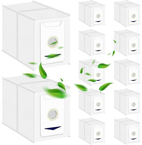 12 Stück Staubbeutel für Ecovacs Deebot T30 PRO OMNI/T30 Omni Robot /T30 MAX, 3L Grosse Kapazität, Antibakteriellem Staubsaugerbeutel Ersatzteile，Staubsauger-Ersatzteile für Ecovacs