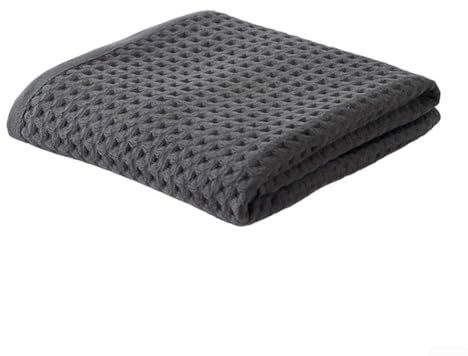 Zoegneer 3 Stück Waffelgewebe Badetücher Baumwolle Badetuch Strandtuch und Handtuch Baumwolle (dunkelgrau)