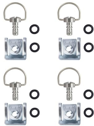 ZBIianxer Fixation rapide de course 1/4 tour 14 mm 19 mm anneaux D pour carénage de course Vis de fixation