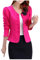 Cardigan d'été léger pour femme - Veste blazer élégante et courte - Ouvert - Blazer décontracté - Tricot court - Veste de motard, Rose chaud, M