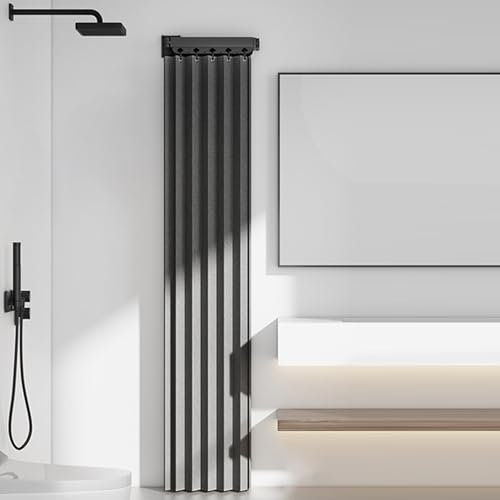 YKMBFEQC Barra de Cortina de Ducha Plegable Sin Taladro, Cortina Separadora de Pared, Cortinas de Ducha Modernas para Baño(Style 1,4-Fold 200cm)