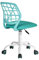 FurnitureR Esszimmer-Drehstühle, 1PC Küchenstuhl, gepolsterter Stuhl, Drehstuhl, bequemer Stuhl mit Rädern, Rückenlehne, armloser Stuhl für Esszimmer, Wohnzimmer, Türkis