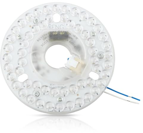 QOTSTEOS Ceiling Fan LED Light Replacement, Retrofit Light Kit for Ceiling Flush Ceilings Fan Lights Replacement Panel PCB 18W 3000K 6000K 2200LM 120V CRI90 Dimmable (Color:18W)