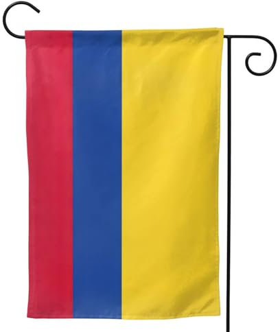 Bandera de jardín pequeña de Colombia, impresión vertical de doble cara, bandera de bienvenida para patio, decoración exterior de 31.8 x 45.7 cm