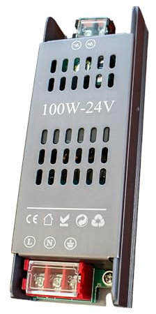 Fuente de alimentación LED Slim 24 V CC, 100W, transformador regulable por DIP (25%-100%), entrada 200-240 V CA, IP20