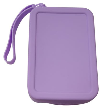 Beauty case in silicone organizzato per cosmetici da donna, con manico e cerniera, Viola e blu , Bellezza di massa