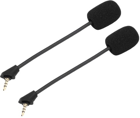 Cuifati MIC -Ersatz für Cloud Alpha, 3,5 Mm Abnehmbarer Mikrofon mit Rauschreduzierung, Gaming Headset Mikrofonausleger Ersatz Biegensbar (2pcs)