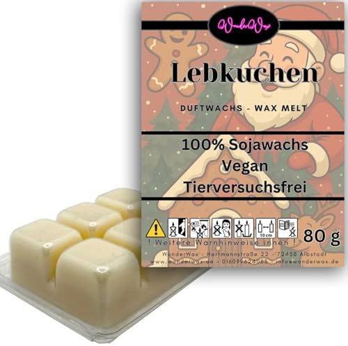 WonderWax® Duftriegel 6 x Duftwachs Würfel | Christmas Lebkuchen | Farbe: Weiß | Weihnachten Raumduft für Duftlampen, Wax Melt, Sojawachs, Indoor Duftöl Wachs schmelzen für Aromalampe