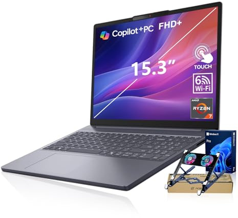 Lenovo IdeaPad Slim 5 Business Laptop, 16 FHD+ Touch, Ryzen 7 350 (frequenza massima 5 GHz, >Ultra 7 155U), 32 GB di RAM, SSD da 1 TB, retroilluminato, Wi-Fi 7, W11P, Copilot AI-Ready, Bundle con