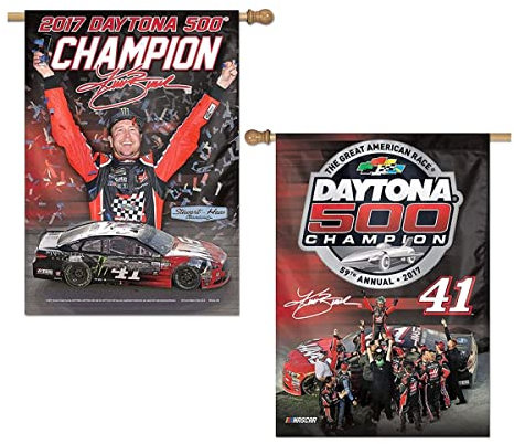 Kurt Busch # 41 2017 Daytona 500 Champion Nascar beidseitigen Vertikal Flagge (71,1 x 101,6 cm)