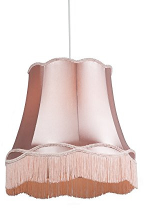 Qazqa Retro Pendelleuchte, Pendellampe - Granny - Rosa, Rund, 45cm, Ideal als Flur, Küche lampe, Schlafzimmerlampe und Wohnzimmerlampe
