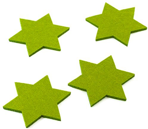 Oblique-Unique® Filzuntersetzer Sterne 4er Pack für Tisch und Deko - Weihnachten (Grün)