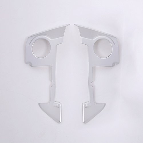 2 adesivi 3D per volante in ABS cromato, accessori per auto (argento opaco)