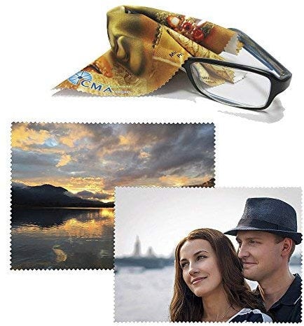 Brillenputztuch Mikrofasertuch mit ihrem Wunsch Foto Bild Wunschtext bedruckt