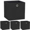 vidaXL Storage Boxes Non-woven Fabric 32x32x32 cm Black – Set of 4 Foldable Organizer Boxes with Metal Eyelets Ideal for Shelves and Wardrobes