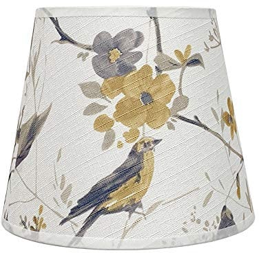 DULEE Top 5 x Altura 6.5 x Bottom 7.5 inches E27 Holder Pantalla de Lámpara Tulipa Plisada Para Lámpara Pantalla de Lámpara de Mesa,Bird