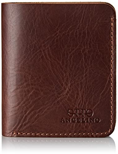Otto Angelino Echtleder Ultra Slim Bifold Kartenhalter und Geldbörse - Unisex (Braun)