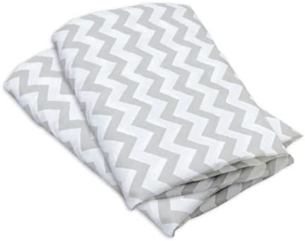 Puckdaddy Svea | Hausbett Vorhang | 146 x 298 cm | 2er-Set Stoffhimmel | 100% Baumwolle | Weiß | Chevron Muster | Hochwertiger Bettvorhang für das Kinderzimmer