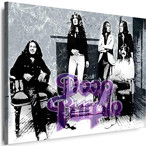 Myartstyle - Bilder Deep Purple Band 70 x 50 cm Leinwandbild XXL - Wandbild 1 Teilig - Gerahmter Kunstdruck Musik w-s-2023-065