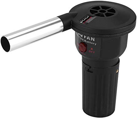 Yosoo Health Gear Souffleur barbecue électrique portable noir | Ventilateur allume rapidement charbon de bois, 16,5 x 8 x 13,8 cm, Airflow pour gril foyer feu de camp