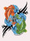 Sticker-Designs 10cm! Klebe-Folie Wetterfest Made-IN-Germany: Pair (2) Lucky KOI Yin Yang for E946 UV Waschanlagenfest Auto-Aufkleber Profi-Qualität!