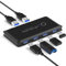 TCNEWCL Commutateur USB 3.0 Switch 2 entrées 4 Sorties, Haute Vitesse 5 Gbps, USB Switch pour 2 PC Partager Clavier Souris Clé USB Disque Dur Externe Imprimante Scanner, 2 Câbles USB 3.0 Inclus