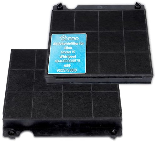 DL-pro - Lot de 2 filtres à charbon actif - Hotte aspirante - Compatible avec Elica Model 15 Whirlpool 484000008575 AEG 9029793818.