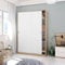 DMORA - Garde-Robe 2 Portes Waterbury, Armoire de Chambre, Armoire avec 4 étagères et Tringle à vêtements, 120x50h200 cm, Chêne et Blanc