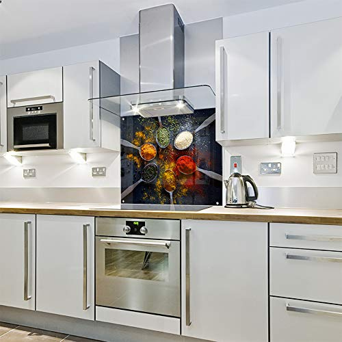 Spice Spoons - Printed Kitchen Glass Splashback (600w x 600h)