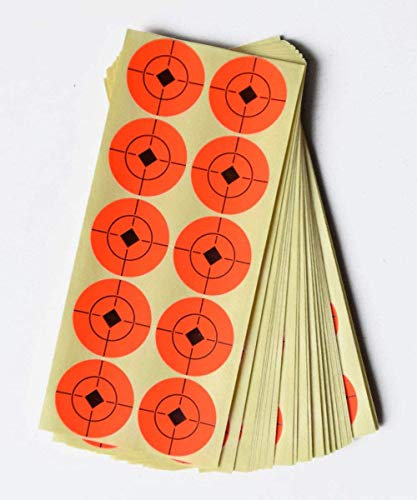ANCLLO 250 Stück pro Packung, zum Aufkleben, 5 cm, Zielpaster, Papieraufkleber für Schießen, Orange