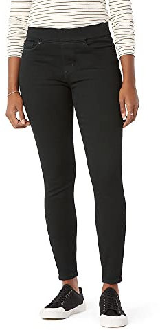 Signature by Levi Strauss & Co. Gold Damen Skinny-Jeans zum Hineinschlüpfen (erhältlich in Übergröße), Schwarzer Opal, 28 Short