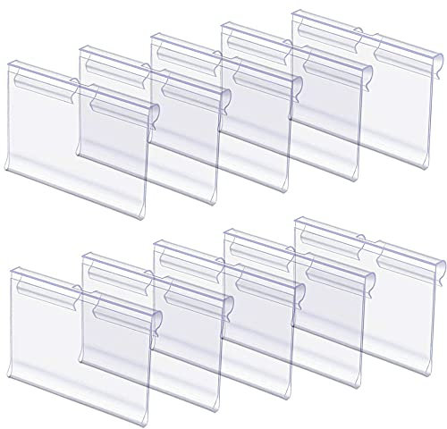 Zasvec Porte-étiquettes 50 Pièces Transparent Porte Étiquette Plastique 6 x 4.2 cm Étiquette de Prix Porte-Étiquette pour Boite Aux Lettres pour Rayonnage Magasin Supermarché Epicerie