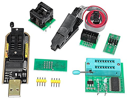 GeKLok CH341A 24 25 Series Flash SOIC8 SOP8 Test-Clip-Adapter für EEPROM Flash BIOS USB-Programmierer (Größe: 1 Set)