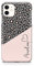 iCaseDesigner Personalised Animal Print Custom Name Phone Case Compatible with iPhone 11. 4. Leopard Print Pink Grey
