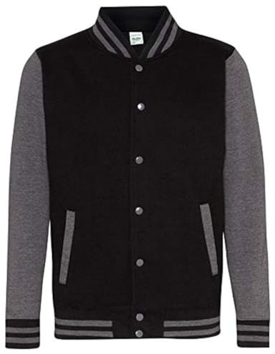 AWDis Just Hoods JH043 Unisex Uni Jacke - Pechschwarz/Holzkohle - XL