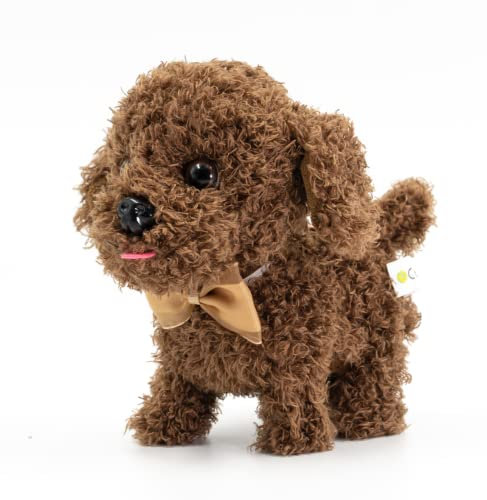 WEofferwhatYOUwant Labradoodle Roboterhund - Interaktiver Plüsch Welpe - Kuscheliger Goldendoodle läuft und bellt - Authentische Geräusche - Baby Kleinkind Spielzeug - 18+ Monate