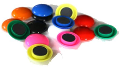 30 mm Office Magnets, Notice Board Planning Magnets, Magnetic Button for Refrigerator, Whiteboard, Maps, Calendars (10, Blue)