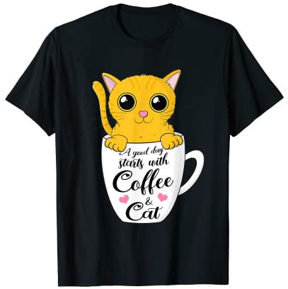 Divertente tazza da caffè con gatto arancione e gatto amante regalo donna uomo bambini Maglietta