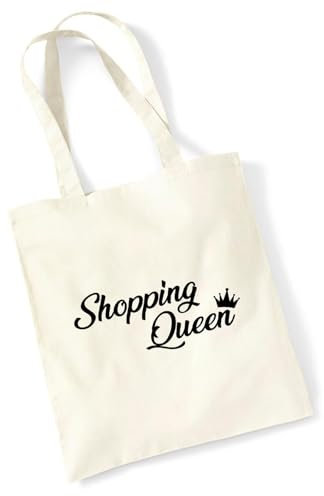 Huuraa Tasche Shopping Queen Geschenk 10 Liter Natural Baumwolle Shopping Queen Accessoire
